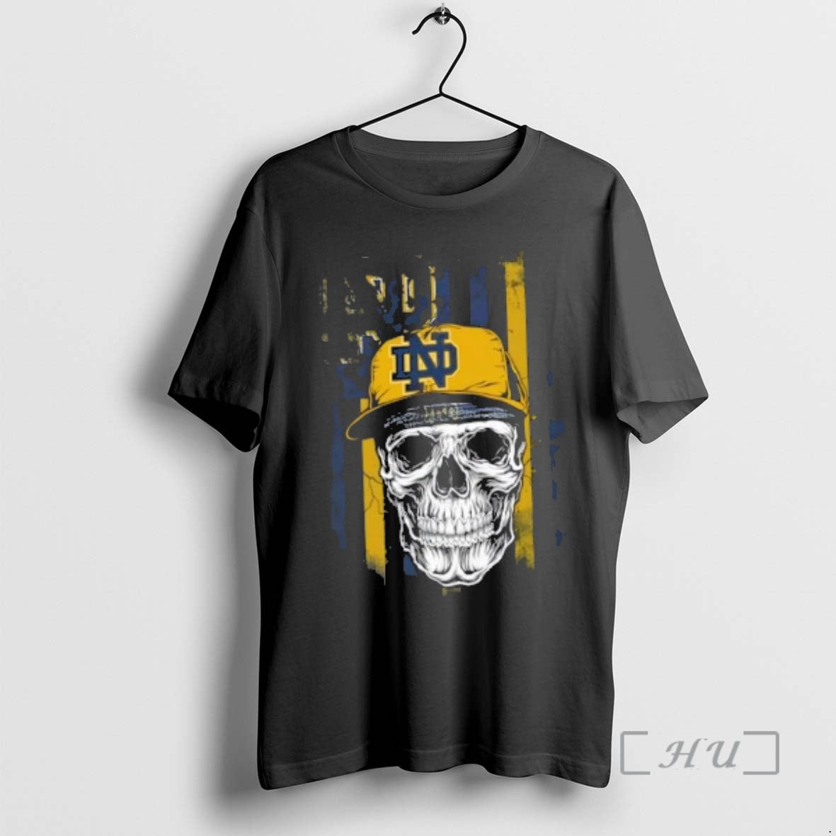 Trending Skull Wearing A Cap Notre Dame Fighting Irish Us Flag Premium T Shirts Sweater Hoodie, Sweatshirt