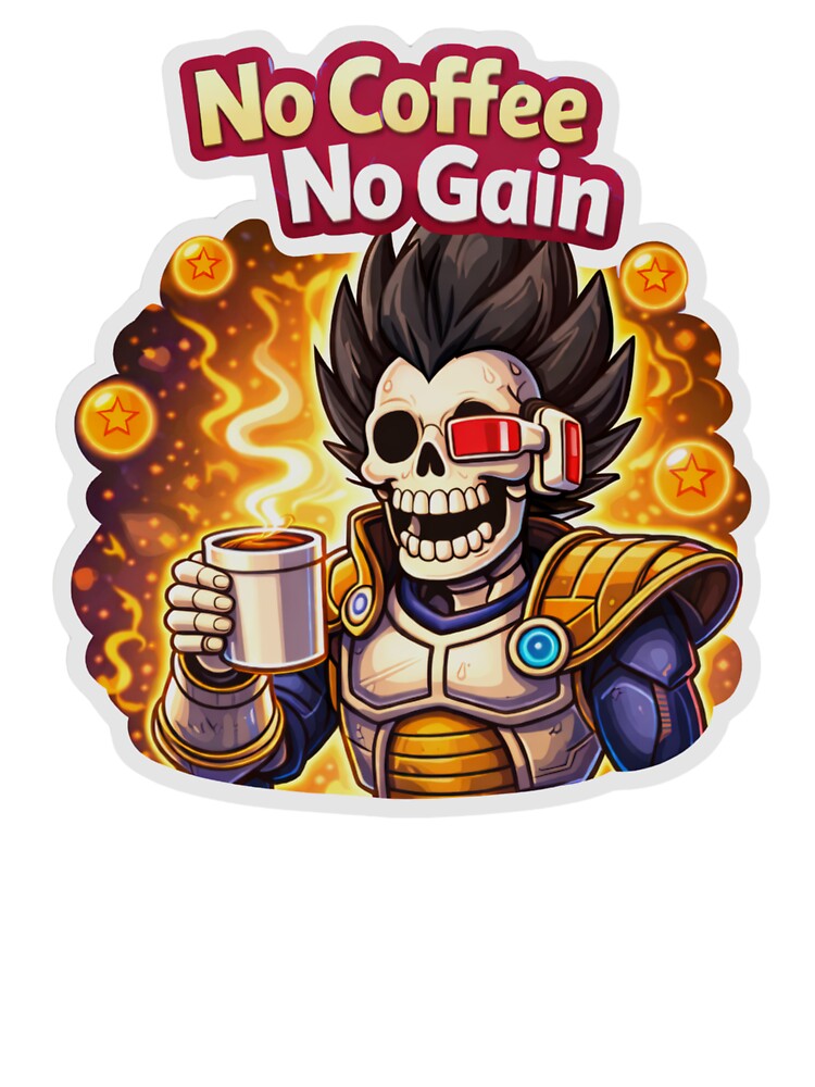 Anime Warrior Skeleton Coffee Sticker by MiteiArt